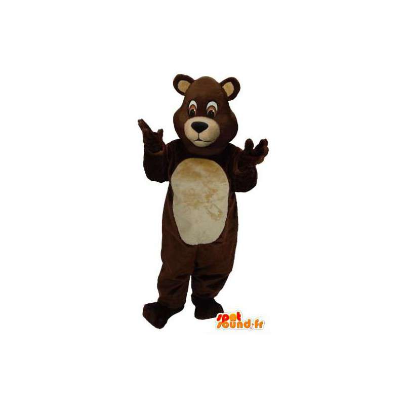 Μασκότ καφέ και μπεζ αρκούδα. Αρκούδα κοστούμι - MASFR005995 - Αρκούδα μασκότ