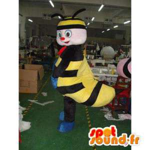 Mascot abeja negro y amarillo. Disfraz de abeja - MASFR006005 - Abeja de mascotas