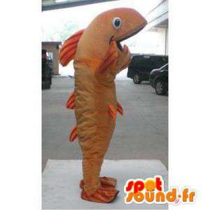 Jätte gul-orange fiskmaskot - Spotsound maskot