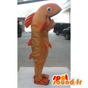 Jätte gul-orange fiskmaskot - Spotsound maskot