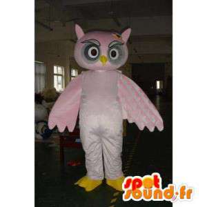 ピンクのフクロウのマスコット。フクロウのコスチューム-MASFR006008-鳥のマスコット