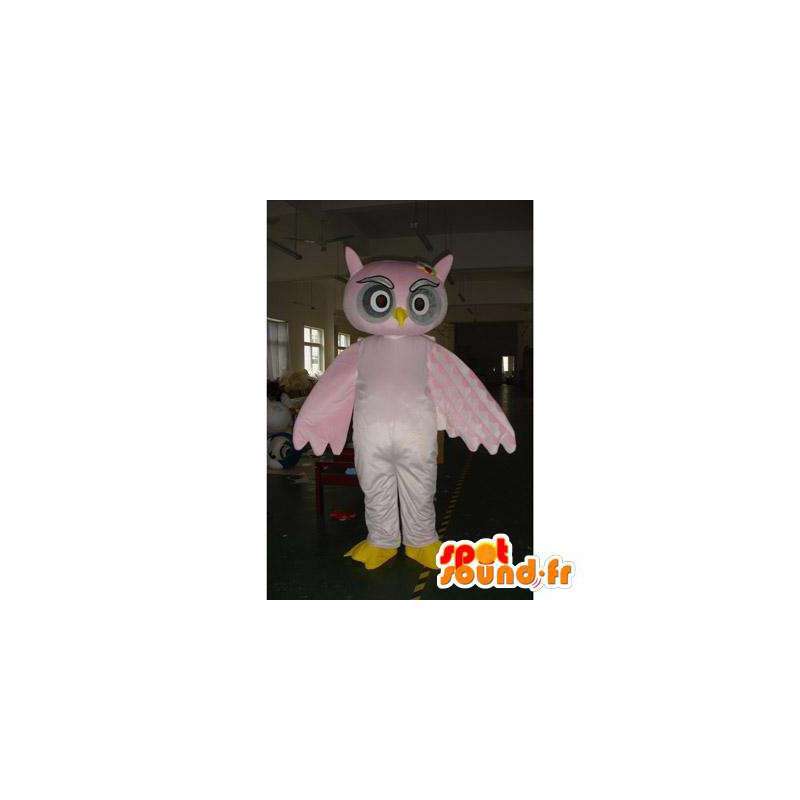 Mascot vaaleanpunainen pöllöt. Owl Costume - MASFR006008 - maskotti lintuja