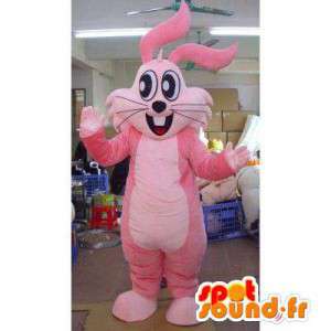 Mascotte de lapin rose, géant. Costume de lapin - MASFR006009 - Mascotte de lapins