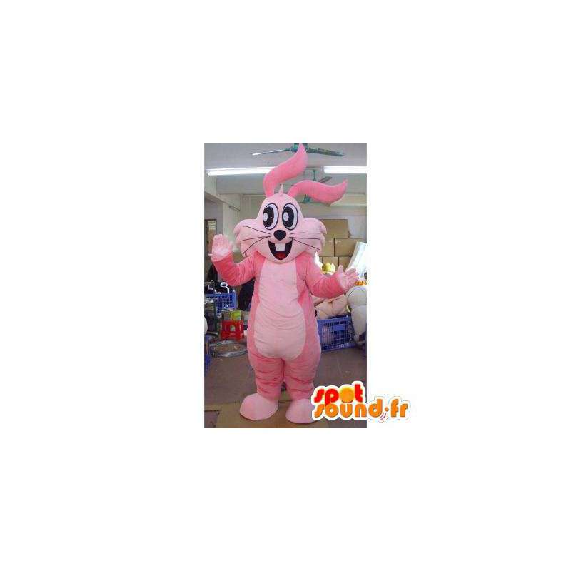 Růžový králík maskot, obr. králík kostým - MASFR006009 - maskot králíci