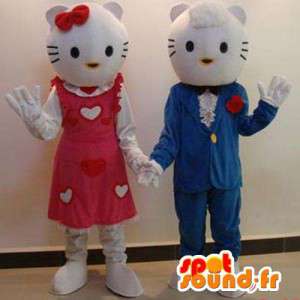 Par maskot Hello Kitty og hennes kjæreste. Pakke med 2 - MASFR006016 - Hello Kitty Maskoter