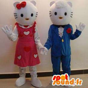 Mascot couple of Hello Kitty and her boyfriend. Pack of 2 - MASFR006016 - Mascots Hello Kitty