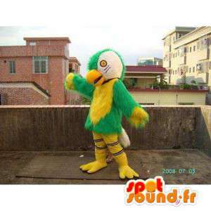 Gul og grøn papegøje maskot. Papegøje kostume - Spotsound maskot