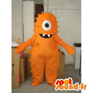 Mascotte de monstre orange à un seul œil. Costume orange - MASFR006027 - Mascottes de monstres