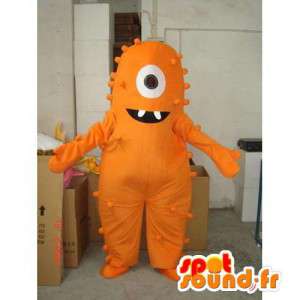 Oranje monster mascotte één oog. oranje pak - MASFR006027 - mascottes monsters