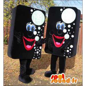 Mascots sponges black with white bubbles. Pack of 2 - MASFR006043 - Mascots of objects