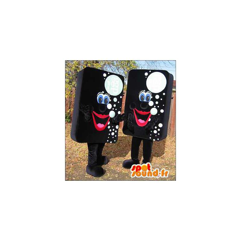 Mascots sponges black with white bubbles. Pack of 2 - MASFR006043 - Mascots of objects
