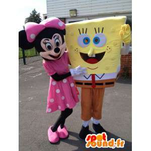 Mascotte Minnie en SpongeBob. Pak van 2 - MASFR006048 - Bob spons Mascottes