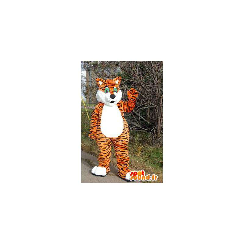 Mascot gato naranja, atigrado. Traje de gato - MASFR006052 - Mascotas gato