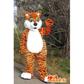 Mascot gato naranja, atigrado. Traje de gato - MASFR006052 - Mascotas gato