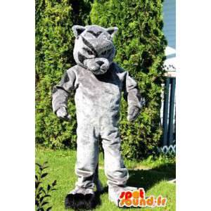 灰色の犬のマスコット。灰色の犬のコスチューム-MASFR006053-犬のマスコット