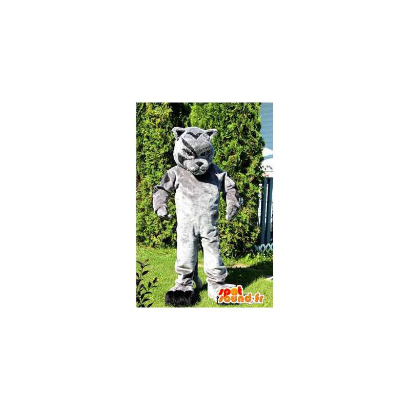灰色の犬のマスコット。灰色の犬のコスチューム-MASFR006053-犬のマスコット