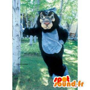 Mascote do lobo preto e cinza. Costume lobo - MASFR006069 - lobo Mascotes