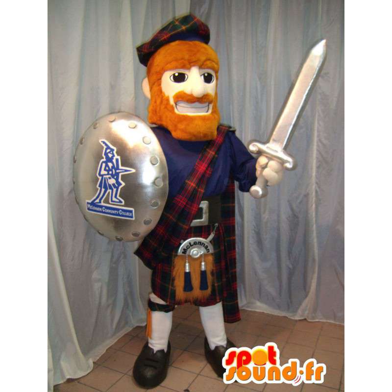 Scottish traditionelle Maskottchen mit Schild und Schwert - MASFR006074 - Maskottchen der Soldaten