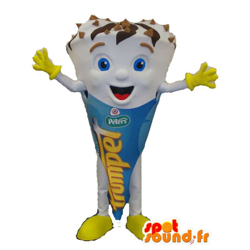 Mascot gigante di ghiaccio, crema, cono - MASFR006081 - Mascotte di fast food