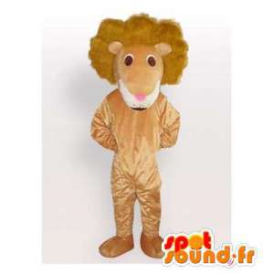 Lion mascot plush beige. Lion costume - MASFR006083 - Lion mascots