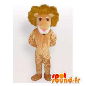 Mascotte de lion beige en peluche. Costume de lion - MASFR006083 - Mascottes Lion