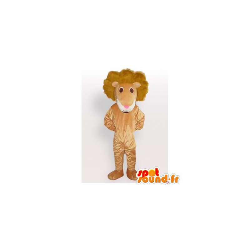 ぬいぐるみベージュのライオンのマスコット。ライオンコスチューム-MASFR006083-ライオンマスコット