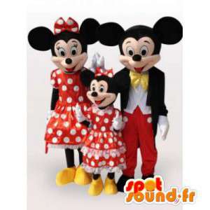 Maskot Mickey, Minnie och deras dotter. Förpackning med 3