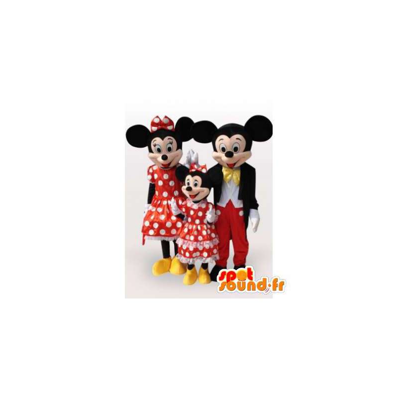Maskot Mickey, Minnie a jejich dcera. Sada 3 obleků - MASFR006106 - Mickey Mouse Maskoti