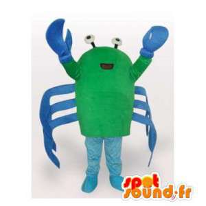 Groene en blauwe krab mascotte. Crab Costume - MASFR006110 - mascottes Crab