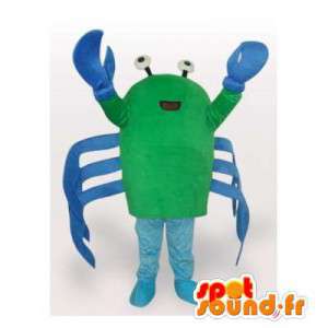 Grøn og blå krabbe maskot. Krabbe kostume - Spotsound maskot