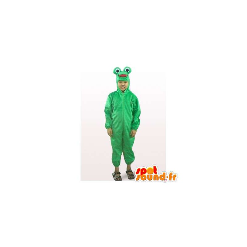 Grøn frø maskot pyjamastil - Spotsound maskot kostume