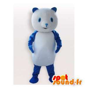 Bear mascot blue and white. Bear costume - MASFR006113 - Bear mascot