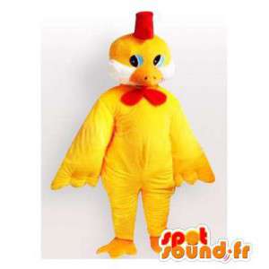 Mascot gallo gigante gialla dimensioni. Gallo costume giallo - MASFR006118 - Mascotte di galline pollo gallo