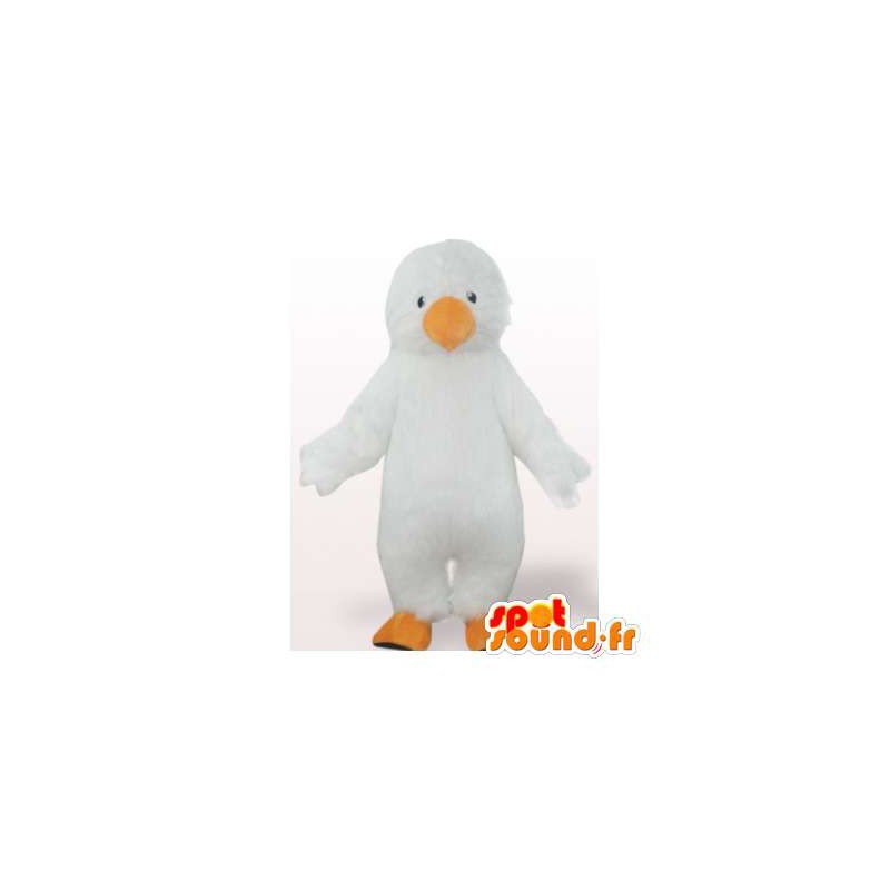Baby pingvin maskot, helt hvid. Hvid pingvin kostume -