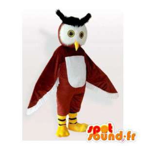 Maskot hnědé a bílé sovy. sovy Costume - Maskot ptáci - MASFR006123 - SpotSound.fr