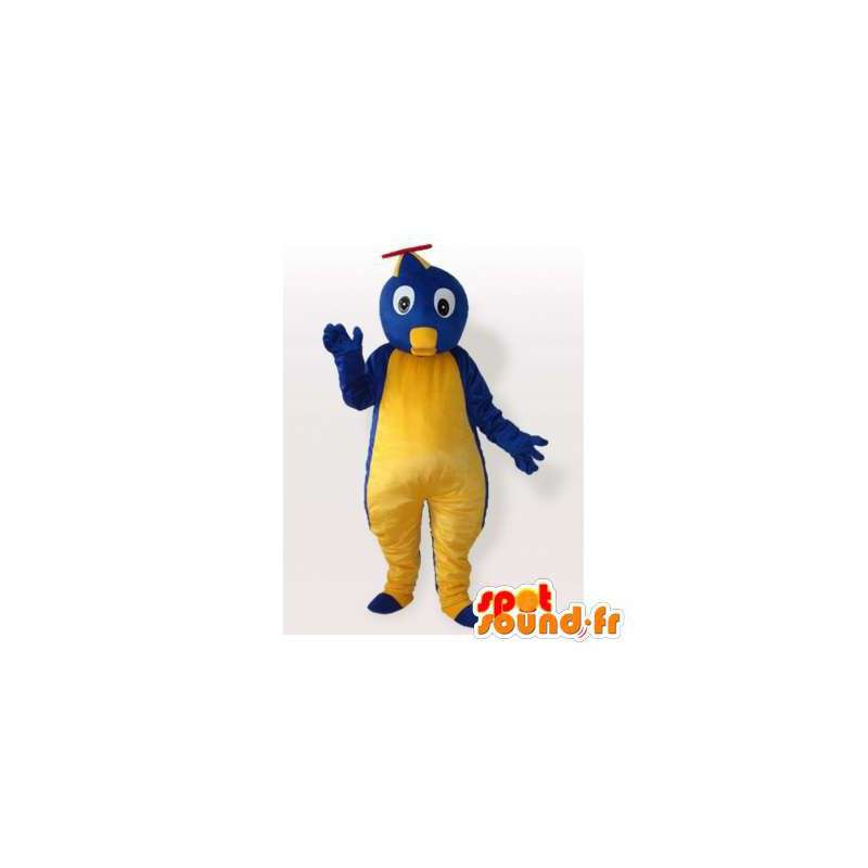 青と黄色の鳥のマスコット。青い鳥のコスチューム-MASFR006127-鳥のマスコット
