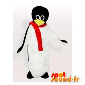 Pingvin maskot med et rødt tørklæde - Spotsound maskot kostume