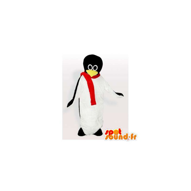 Mascotte pinguino con una sciarpa rossa - MASFR006128 - Mascotte pinguino