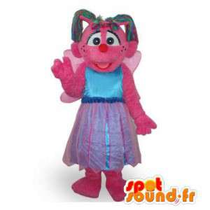 Roze mascotte fee met vleugels en een prinses jurk - MASFR006130 - Fairy Mascottes