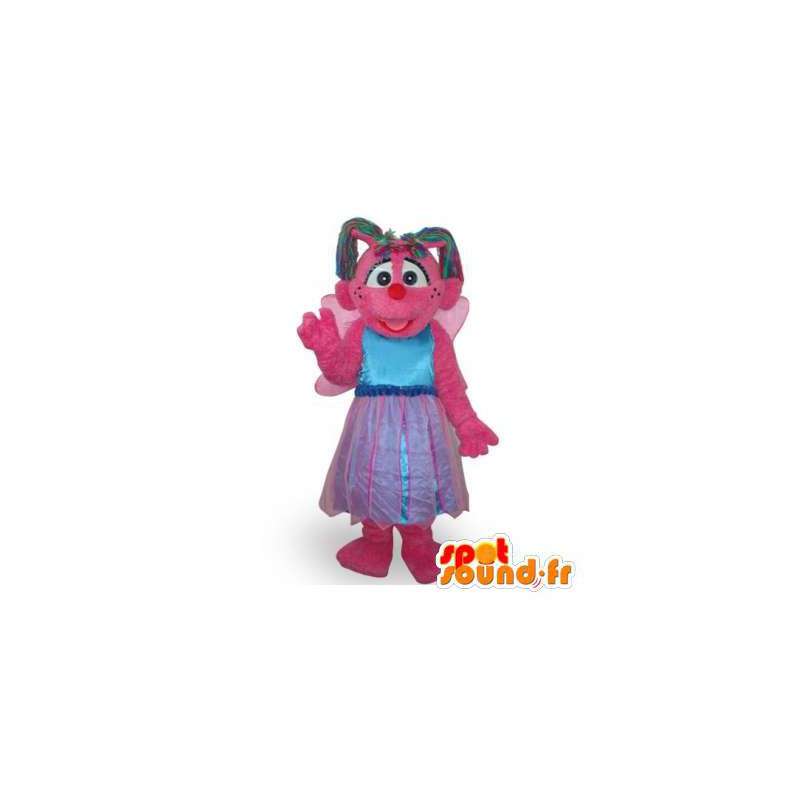 Mascot rosa Fee mit Flügeln und einem Prinzessinnenkleid - MASFR006130 - Maskottchen-Fee