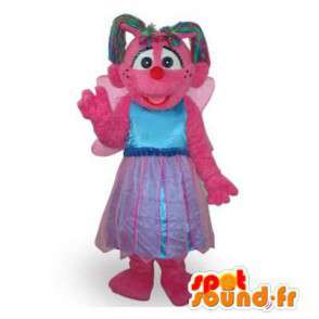 Fadas mascote rosa com asas e um vestido de princesa - MASFR006130 - fadas Mascotes
