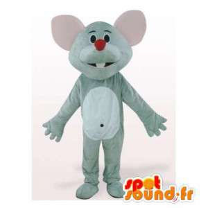 Mascot grauen und weißen Maus - MASFR006142 - Maus-Maskottchen