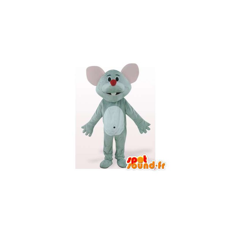 Mascotte de souris gris et blanche - MASFR006142 - Mascotte de souris