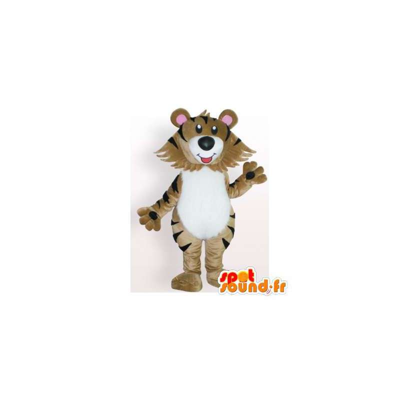 ベビーベージュの虎のマスコット。タイガーコスチューム-MASFR006146-タイガーマスコット