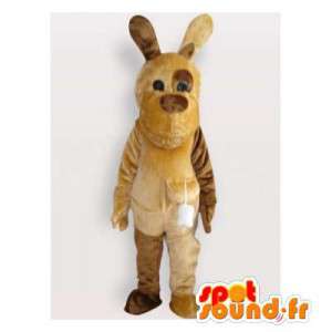 Mascotte de chien marron et beige. Costume de chien - MASFR006155 - Mascottes de chien