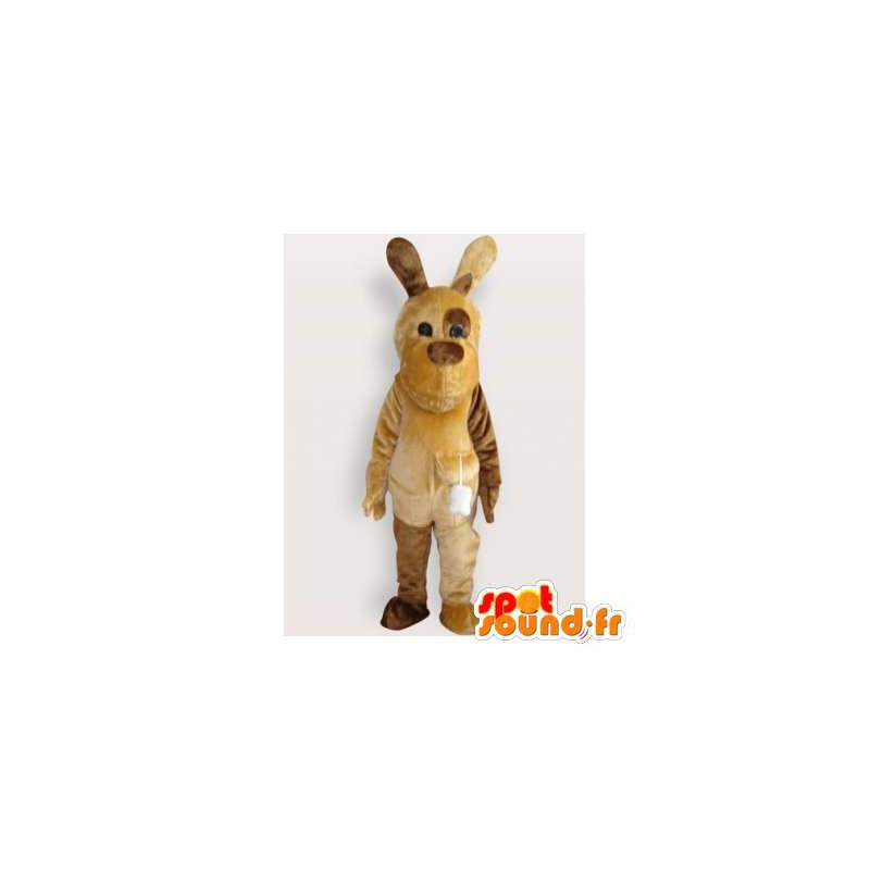 Bruin en beige hond mascotte. Dog Costume - MASFR006155 - Dog Mascottes
