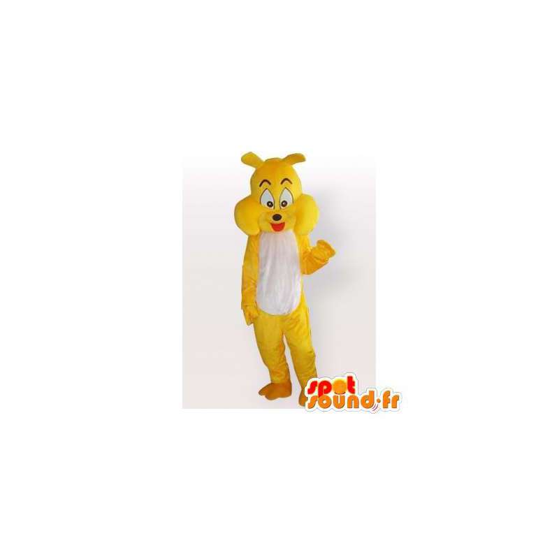 Gul bulldog maskot. Bulldog kostume - Spotsound maskot kostume