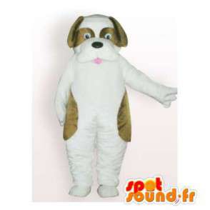Valkoinen ja ruskea koira maskotti. koira Costume - MASFR006165 - koira Maskotteja