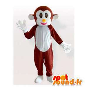 Hnědé a bílé opice maskot - MASFR006173 - Monkey Maskoti