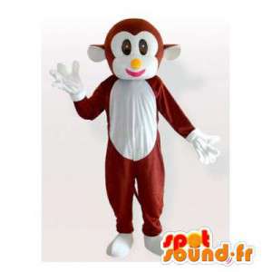 Marrom e mascote macaco branco - MASFR006173 - macaco Mascotes